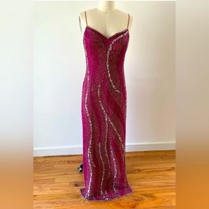 Scala Hot Pink & Silver Gown